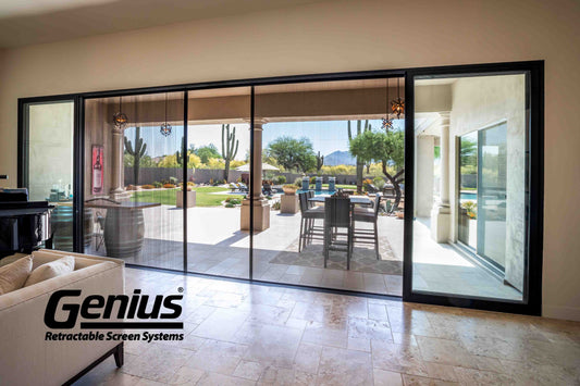 Genius Zig Zag 2 Double-Panel Center-Latching Retractable Screen (72-315"W x 42-118"H) SUBMIT MEASUREMENTS FOR PRICING